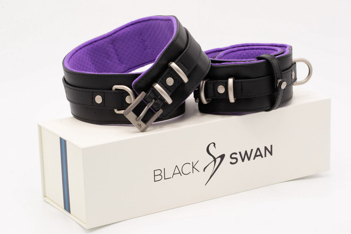 Oberschenkel-Fessel Black Purple